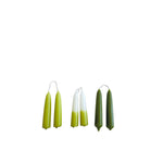 Mini Beeswax Tapers Candles - Green Trio