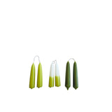 Mini Beeswax Tapers Candles - Green Trio