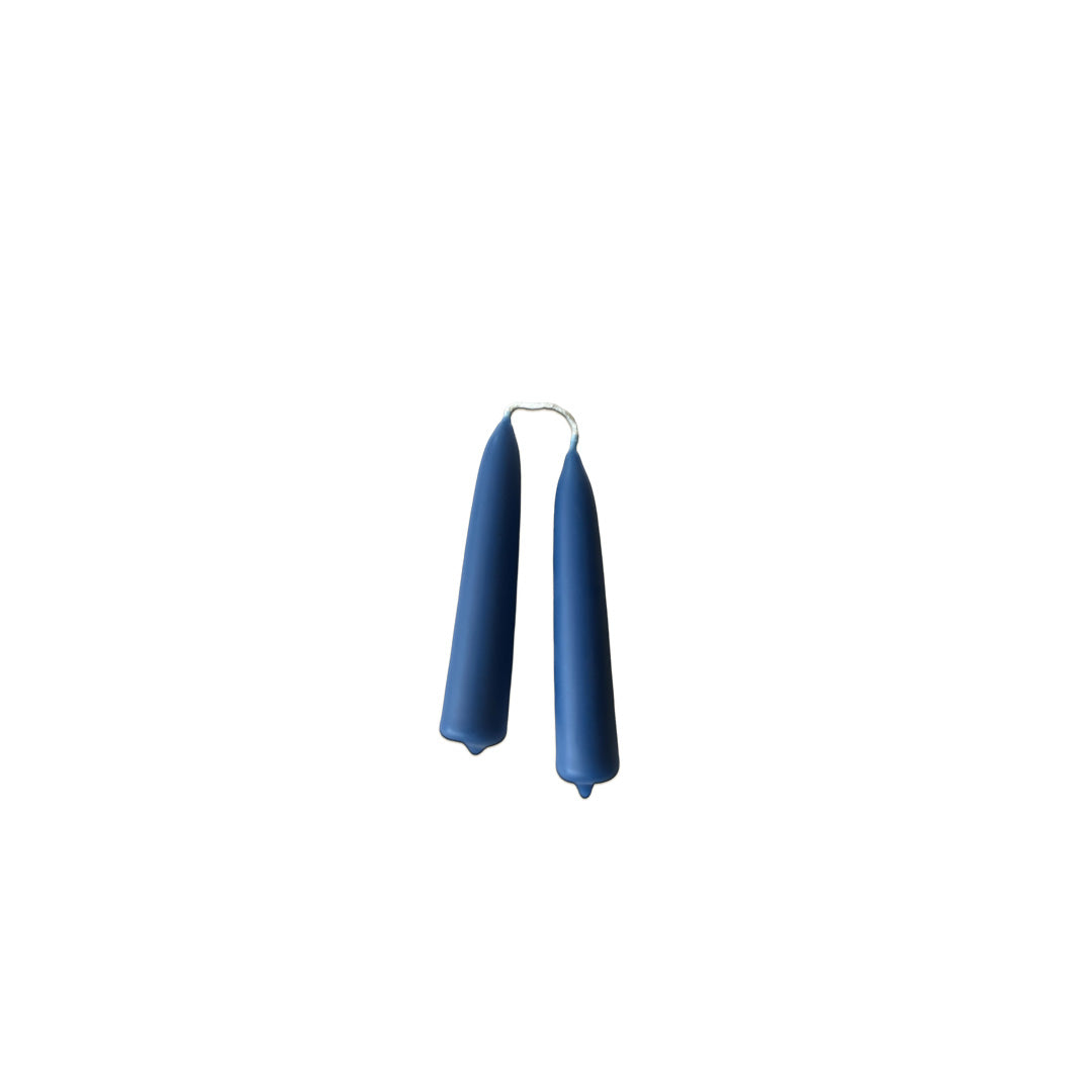 Hand-dipped beeswax  mini taper candles in Le Lavandou, crafted with plant-based pigments for a luxurious look