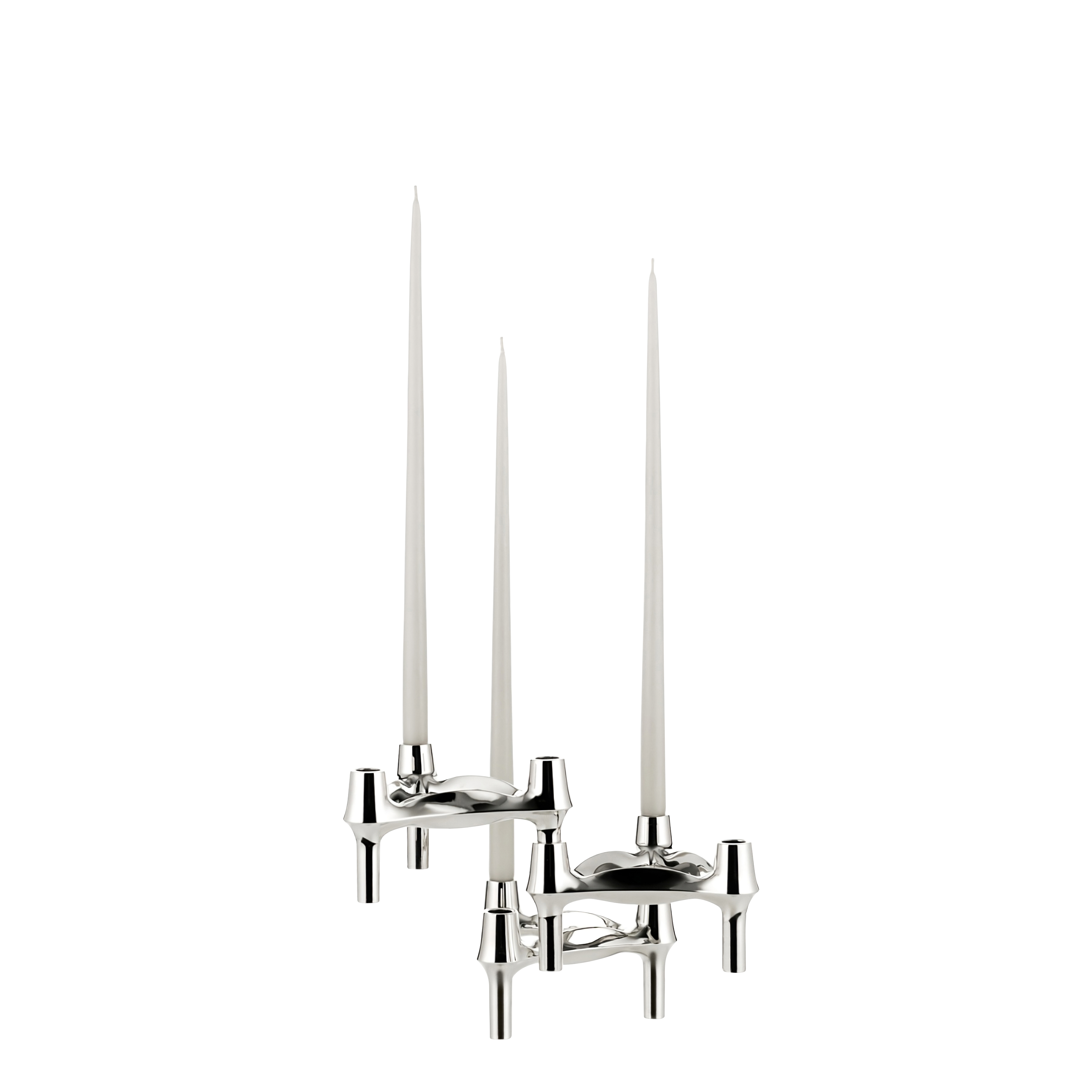 BMF Sculptural, stackable, STOFF Nagel Danish candle holders bring mid-century Danish elegance to every glow.