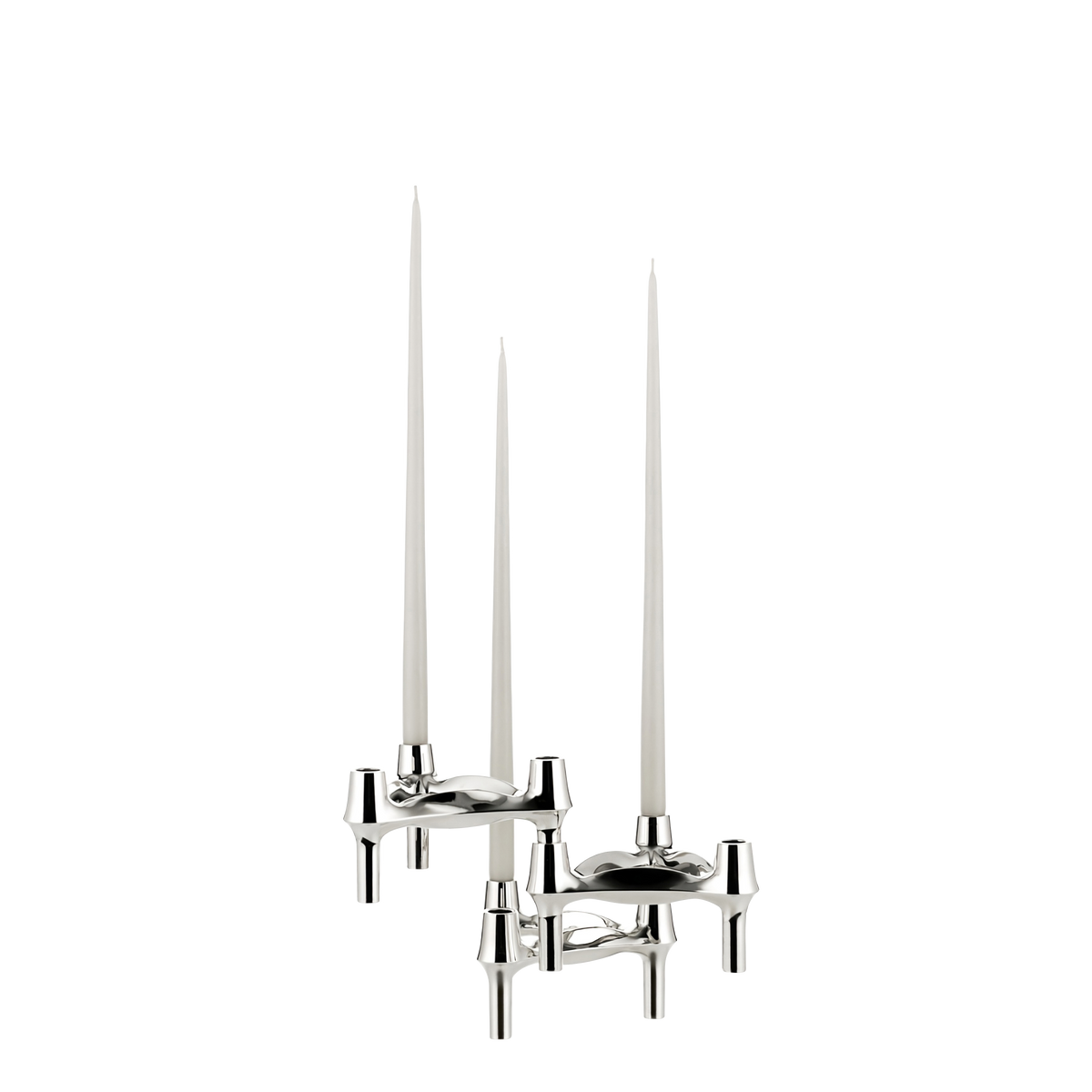 BMF Sculptural, stackable, STOFF Nagel Danish candle holders bring mid-century Danish elegance to every glow.