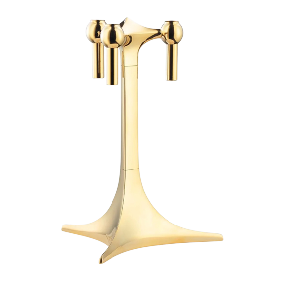 Stoff Nagel brass stand —sculptural Danish candle holders for tapers for elevated decorative display.