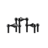 STOFF Nagel candle holders in black, three faceted modular holders that connect into a sculptural arrangement