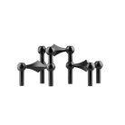 STOFF Nagel candle holders in black, three faceted modular holders that connect into a sculptural arrangement