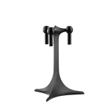 STOFF Nagel tabletop stand in black, a single stemmed stand holding three taper candles