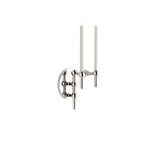 STOFF Nagel wall hanger in polished chrome holding modular candle holders with taper candles