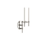 STOFF Nagel wall hanger in polished chrome holding modular candle holders with taper candles