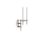 STOFF Nagel wall hanger in polished chrome holding modular candle holders with taper candles