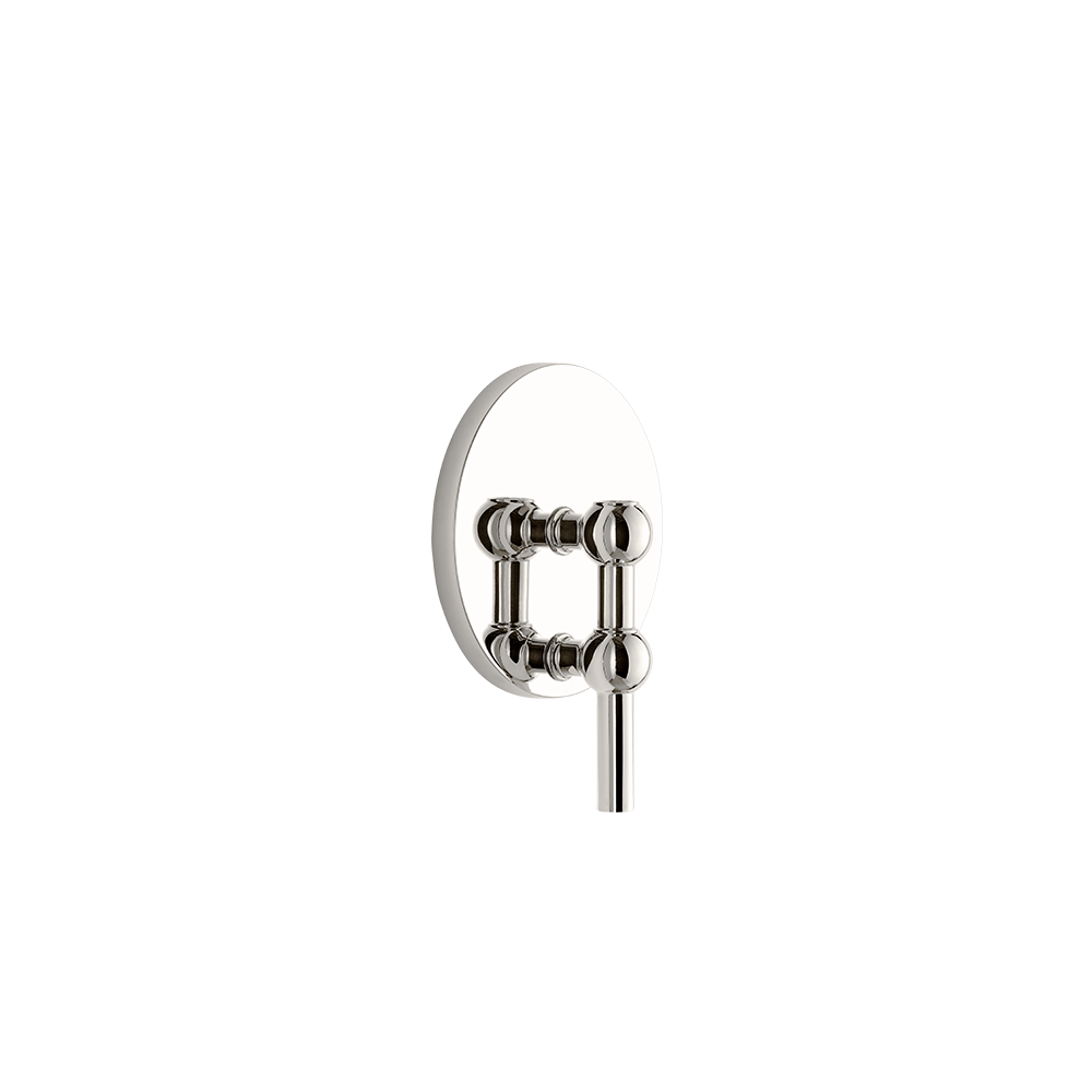 Nagel wall hanger in polished chrome, a round wall-mounted base for building vertical candle holder arrangements