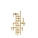 STOFF Nagel candle holders in solid brass, three faceted modular holders that connect into a sculptural arrangement