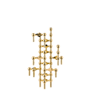 STOFF Nagel candle holders in solid brass, three faceted modular holders that connect into a sculptural arrangement