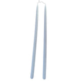 pure beeswax thin and long taper candles hand-dipped  in miramar blue