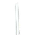pure beeswax thin and long taper candles hand-dipped  in white alpine glow long burn
