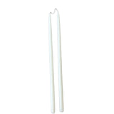 pure beeswax thin and long taper candles hand-dipped  in white alpine glow long burn