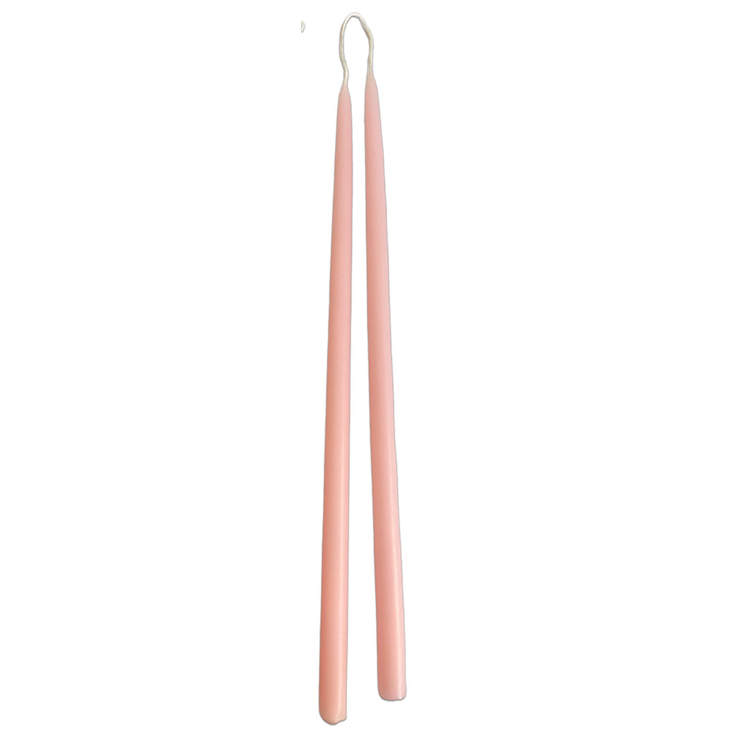 12" Thin Beeswax Taper Candles – Macaron in blush color
