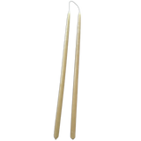 pure beeswax thin and long taper candles hand-dipped  in powdery green velvet color long burn