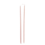 pure beeswax thin and long taper candles hand-dipped  in cashmere light peach long burn