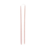 pure beeswax thin and long taper candles hand-dipped  in cashmere light peach long burn