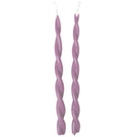 artisanal natural beeswax twisted candles hand dipped in Mauve 